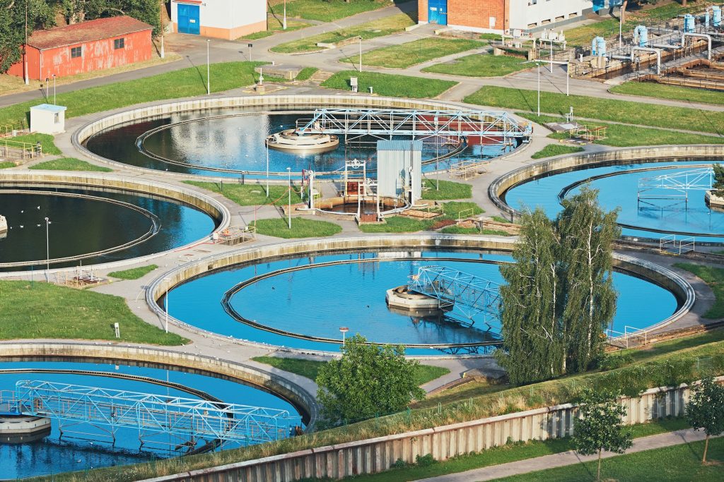 Water recycling in large sewage treatment plant.