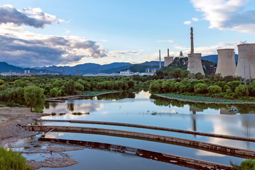 landscape with old factory.