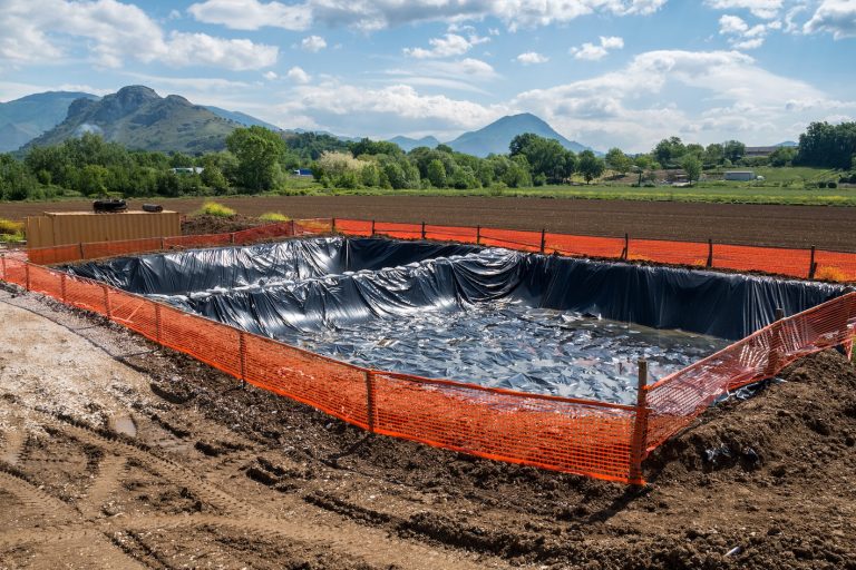 Sediment, Elutriate, and soil roped off in farm land.